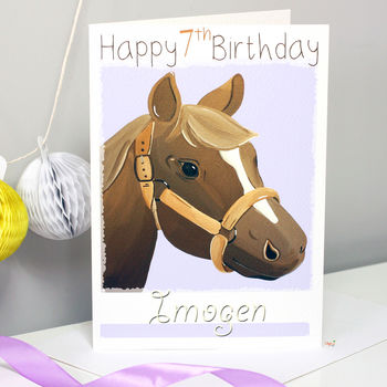 Personalised Pony Horse Birthday Card, 6 of 9