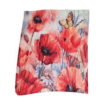 Poppy Flower And Butterfly Lightweight Scarf, 4 of 4