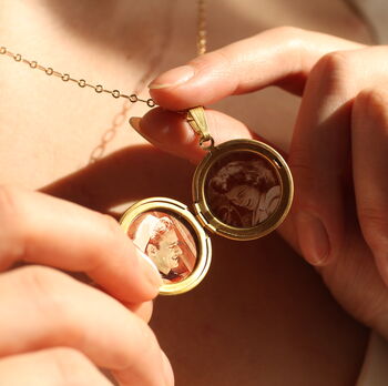 Flower Personalised Locket Necklace With Photos, 5 of 12