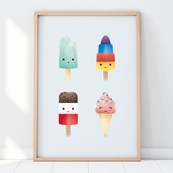Ice Lolly And Ice Cream Children's Nursery Foil Print, 2 of 9