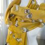 Pug Dog Print Cotton Blend Scarf, thumbnail 1 of 7