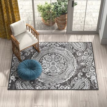 Floral Indoor Outdoor Area Rug, 3 of 6