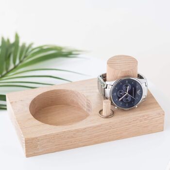 Classic Personalised Oak Watch Stand, 4 of 4