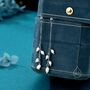 Sterling Silver Tiny Oval Pearl Long Dangle Earrings, thumbnail 4 of 12
