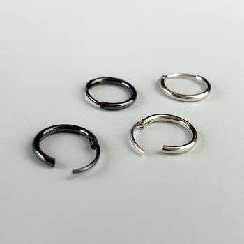 Sterling Silver Tiny Huggie Hoop Sleeper Fastening Earrings, 3 of 5