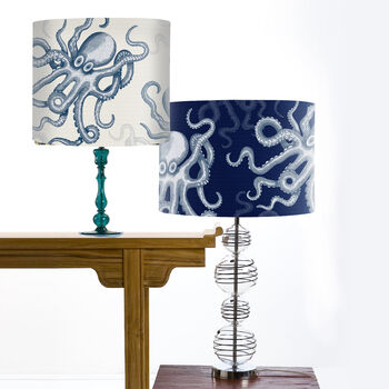 Octopus Lamp Shade, Random Blue On White, 7 of 9