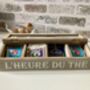 Grey Taupe Wooden Tea Box – “The Hour For Tea”, thumbnail 3 of 6