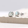 Sterling Silver Opal Heart Stud Earrings, thumbnail 3 of 4