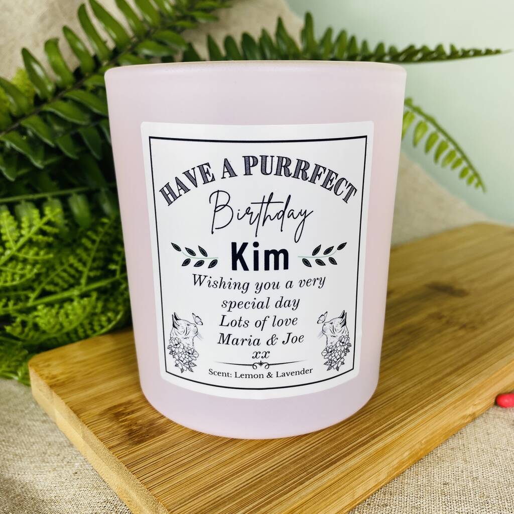 Cat Lovers Personalised Birthday Candle By The Fire Shack