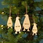Personalised Wooden Penguin Family Decoration, thumbnail 3 of 3