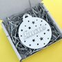 Christmas Tree Bauble With Stars And Name, Gold Or Silver, thumbnail 4 of 7