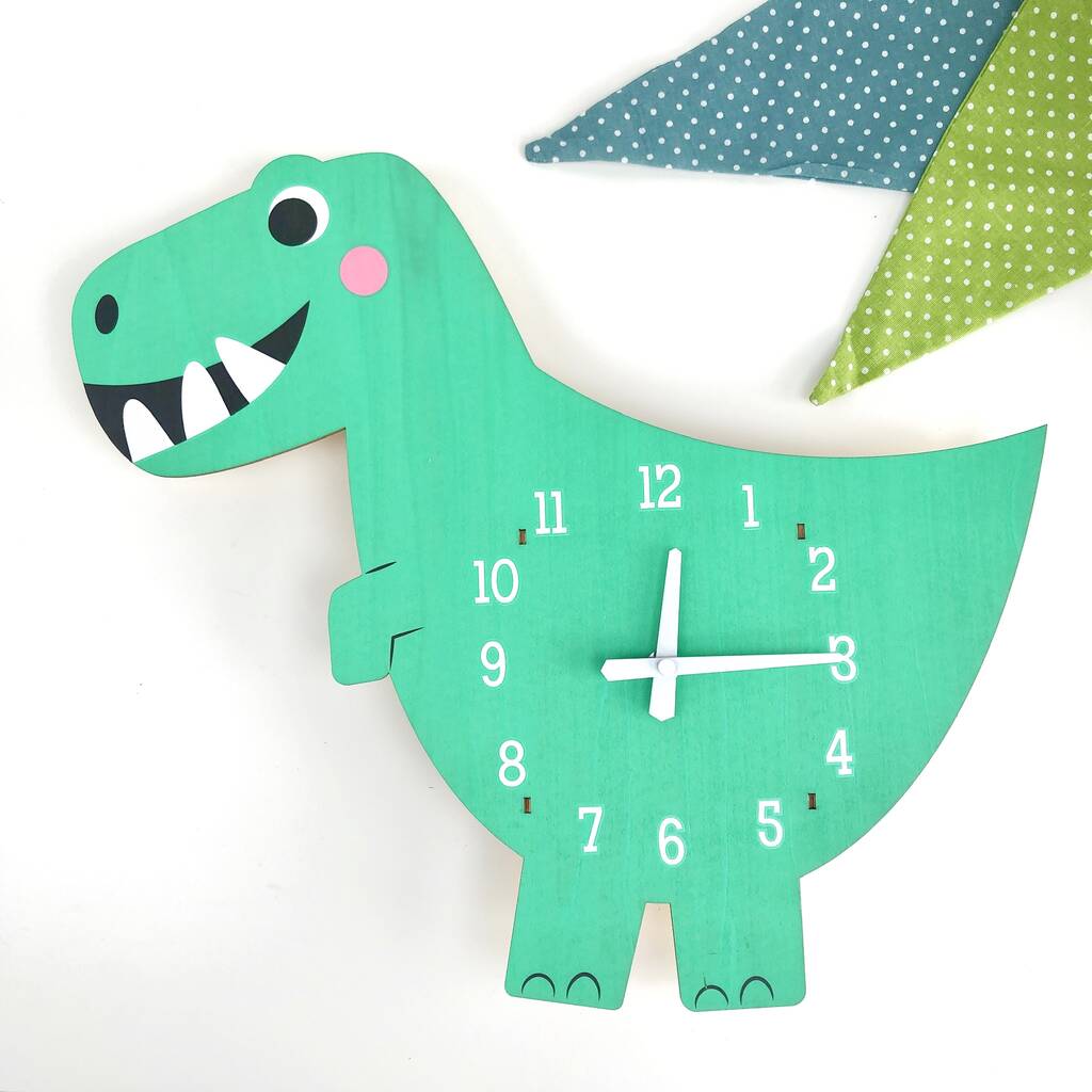 personalised children's wooden clock by pink pineapple home & gifts