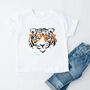 Kids Personalised Tiger With Glasses T Shirt, thumbnail 1 of 5