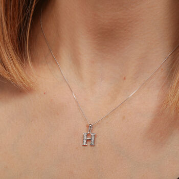 Solid Gold Diamond Initial Pendant, 2 of 12