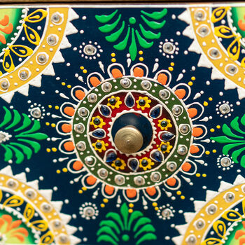 Hand Painted Bohemian Nine Drawer Cabinet Chest, 5 of 7
