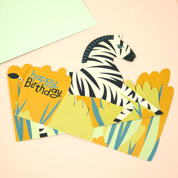 3D Fold Out Zebra Birthday Card, 2 of 3