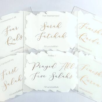 Muslim Kids Milestone Acrylic Plaques White And Gold, 2 of 10