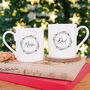 Christmas Wreath Personalised China Mug, thumbnail 6 of 7