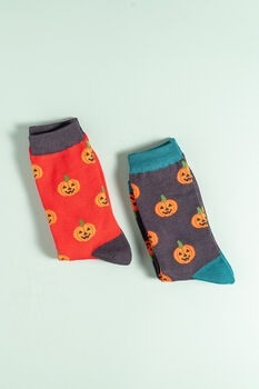 Halloween Pumpkin Bamboo Socks, 7 of 7