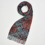 Folksy Fox Teal Scarf With Tassels, thumbnail 1 of 4