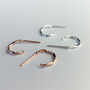 Sterling Silver Twisted Huggie Hoop Stud Earrings, thumbnail 2 of 5