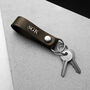 Handmade Personalised Thick Leather Belt Loop Keyring, thumbnail 2 of 6
