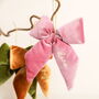 Personalised Vintage Velvet Bow Hanging Decoration, thumbnail 1 of 4