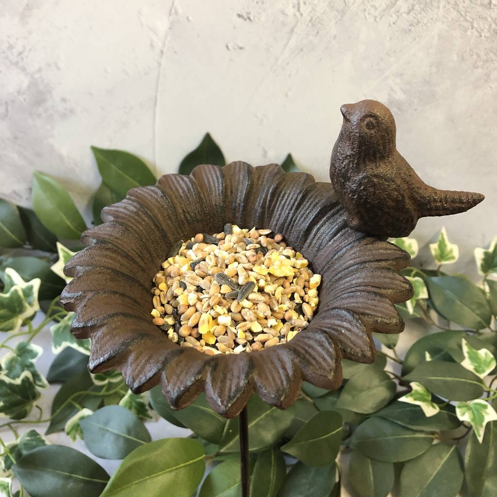 cast iron sunflower bird feeder by garden selections
