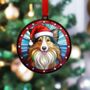 Sheltie In Santa Hat Suncatcher Decoration, thumbnail 3 of 6