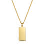 Tall Ingot Tag Men's Necklace 18 K Gold Plated Silver, thumbnail 6 of 6