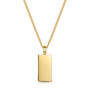 Tall Ingot Tag Men's Necklace 18 K Gold Plated Silver, thumbnail 7 of 8