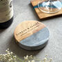 Personalised Marble And Acacia Drinks Coaster, thumbnail 1 of 9