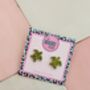 Green Turtle Glitter Studs / Sea Turtle Jewellery / Gift For Nature Lovers, thumbnail 2 of 5