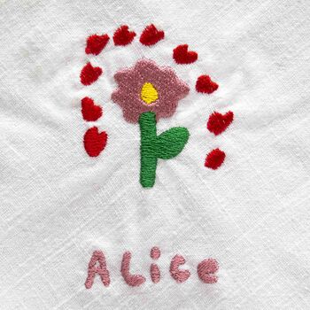 Personalised Children’s Drawing Embroidered Linen Napkins Gift, 2 of 7