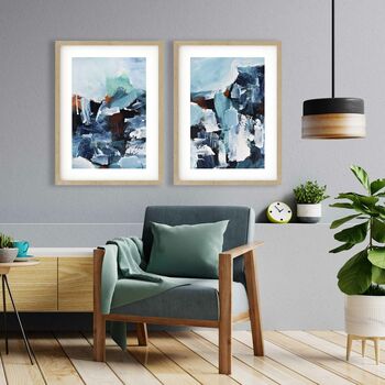 Abstract Art Print Set Of Two Framed Abstract Pictures, 2 of 5