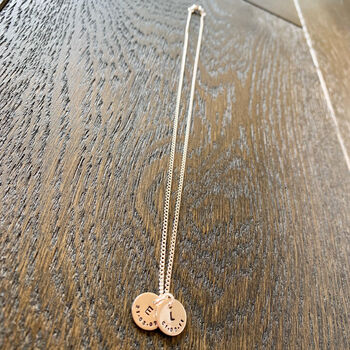 Handmade Sterling Silver Date Disc Necklace, 2 of 4