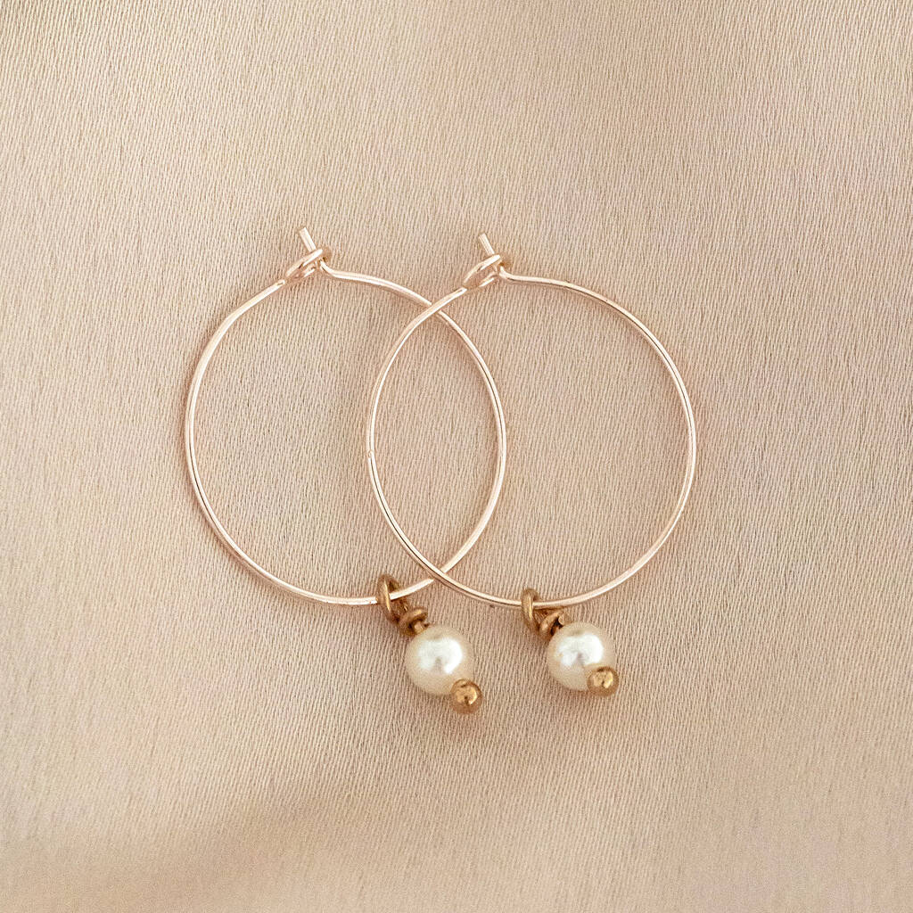 Simple Gold Plated Pearl Hoop Earrings By Joy by Corrine Smith ...