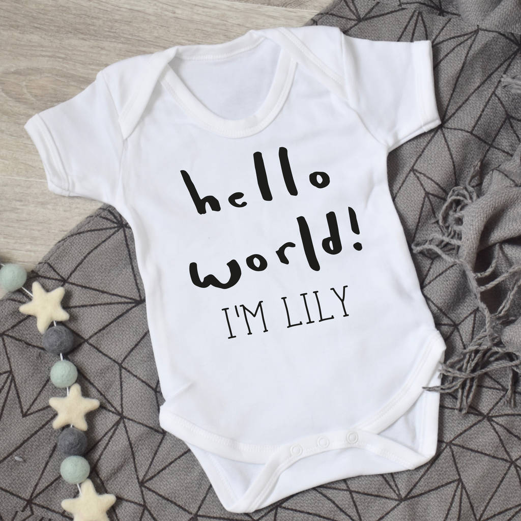Hello World New Baby Vest, 1 of 5