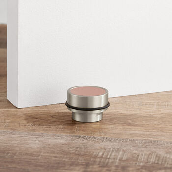Brass Floor Mounted Door Stops With Leather Insert, 11 of 12