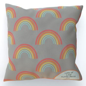 Personalised Children's Nursery Rainbow Cushion, 5 of 6