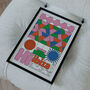 Hï Ibiza Club Print | Poster | Wall Art | Geometric | Dj | Clubbing | Patterned | Bauhaus | Print | House Music, thumbnail 2 of 9