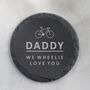 Personalised Cycling Pun Natural Slate Coaster, thumbnail 1 of 9