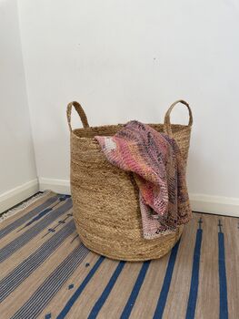 Extra Large Round Jute Storage Basket, 5 of 5