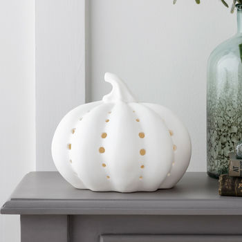 White Ceramic Pumpkin Light, 4 of 8