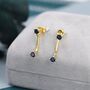 Sterling Silver Double Sapphire Blue Cz Ear Jacket, thumbnail 3 of 11