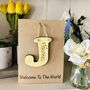 Personalised Welcome To The World Wooden Keepsake Card, thumbnail 3 of 6