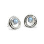 Sterling Silver Rainbow Moonstone Stud Earrings, thumbnail 5 of 8