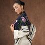Midnight Safari Wool Silk Scarf In Gift Box, thumbnail 2 of 4
