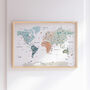 Educational Illustrated Kids World Map Scandinavian Neutrals, thumbnail 3 of 6