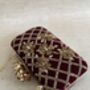 Maroon Velvet Handcrafted Rectangular Clutch Bag, thumbnail 9 of 10